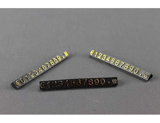 Plastikowe cenowki złoty prolis 6x9mm 1x rząd EURO ELEMENTRIX 