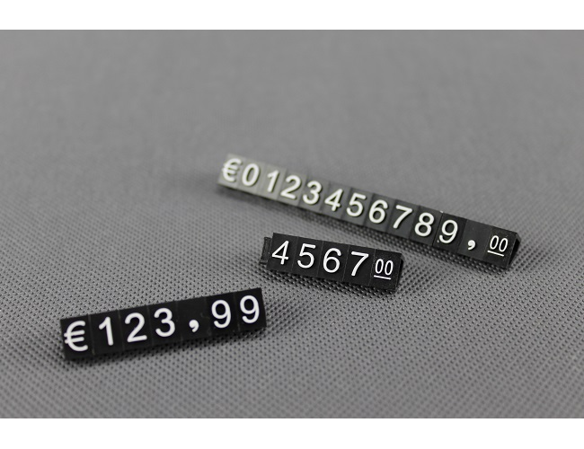 Plastikowe cenowki  biały prolis 6x9mm 1x rząd  EURO ELEMENTRIX