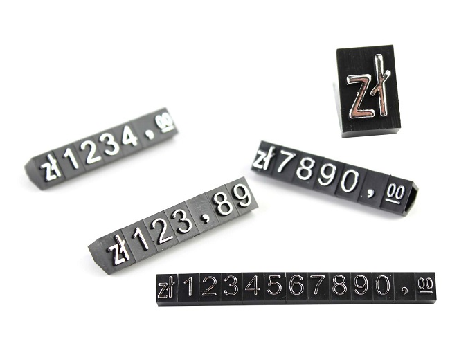 Plastikowe cenowki srebrny prolis  6x9mm 1x rząd  zł
