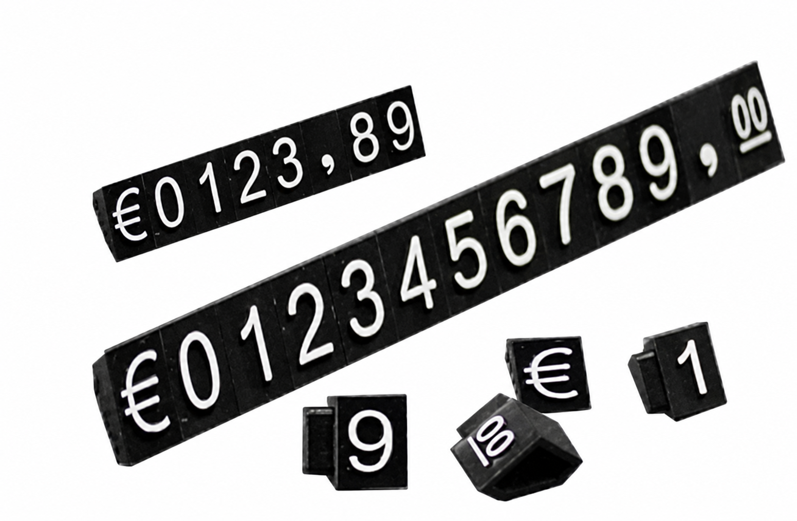 Plastikowe cenowki  biały prolis 6x9mm 20x rząd EURO ELEMENTRIX