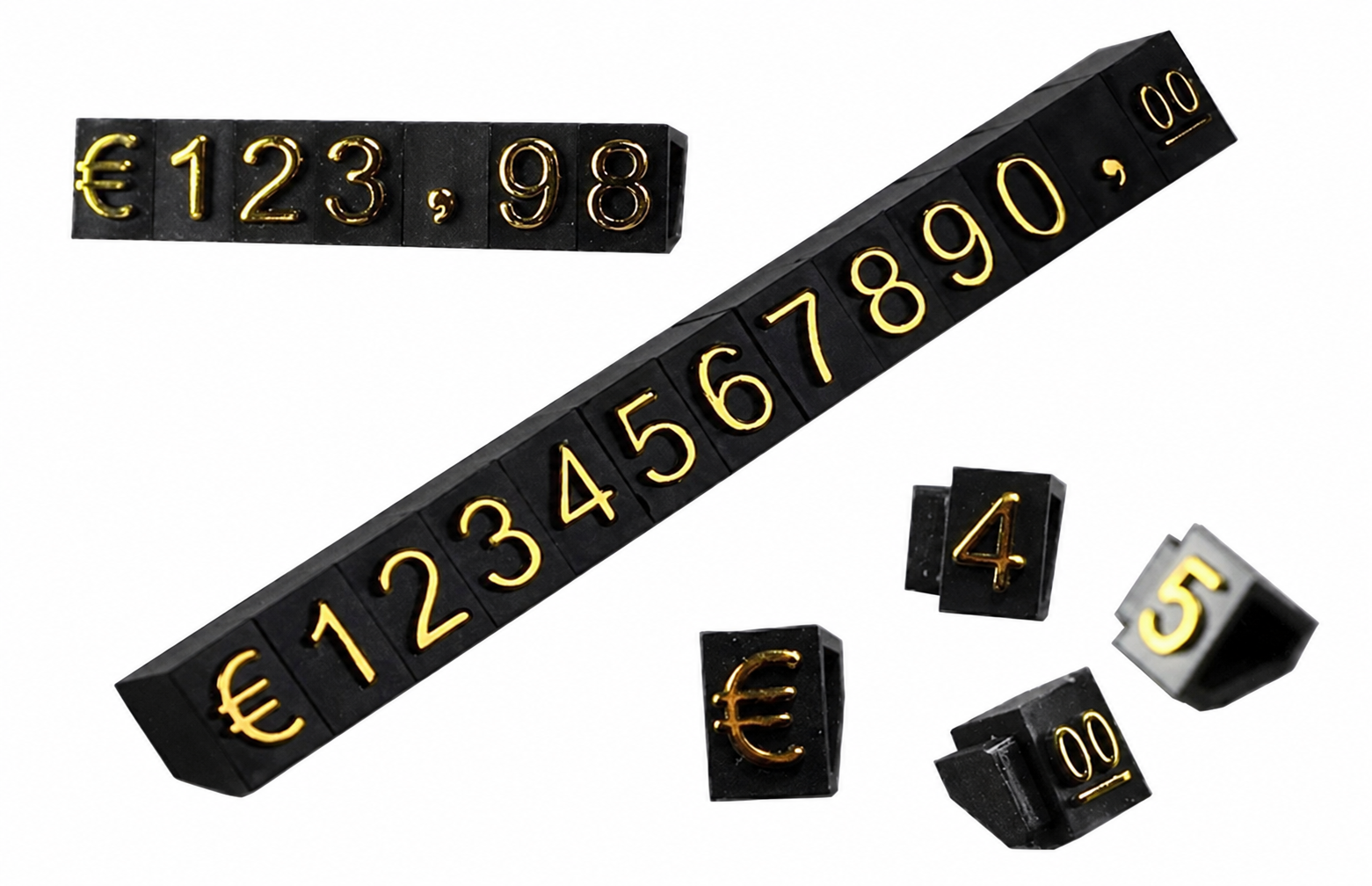 Plastikowe cenowki złoty prolis 6x9mm 20x rząd  EURO ELEMENTRIX