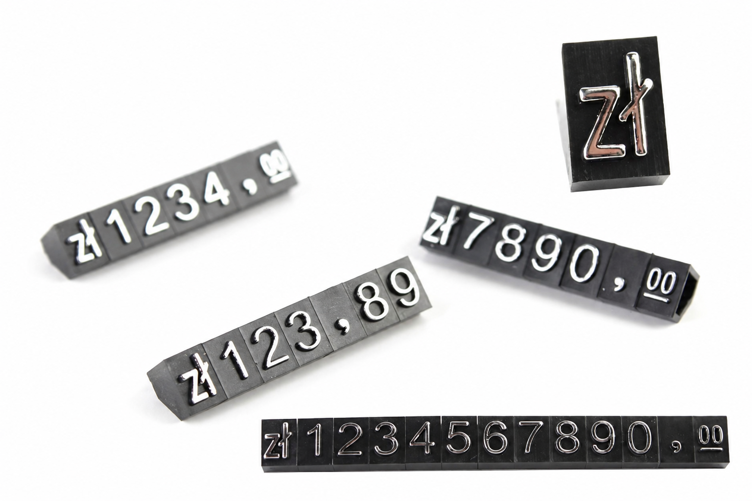 Plastikowe cenowki Srebrny prolis  6x9mm 20x rząd zł